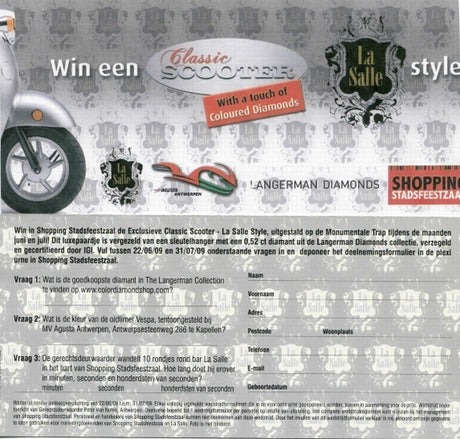 WIN A COLOUR DIAMOND AND AN OLD TIMER VESPA!!