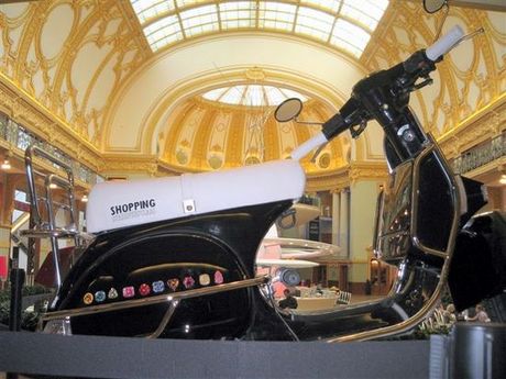 Detail of the Vespa, sponsored by Nat. Col. Diamond Shop