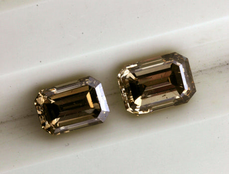 Dark brown step cut diamonds