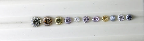 Different shades of colored diamonds