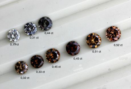 a selection of brown and gray diamonds