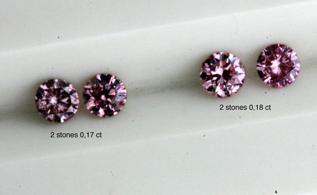 2 couples of nice pink diamonds