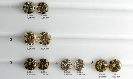 a serie of matching pairs - fancy brown diamonds