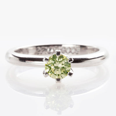 Lime diamond engagement ring