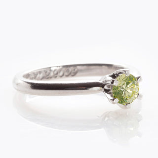 Lime diamond engagement ring