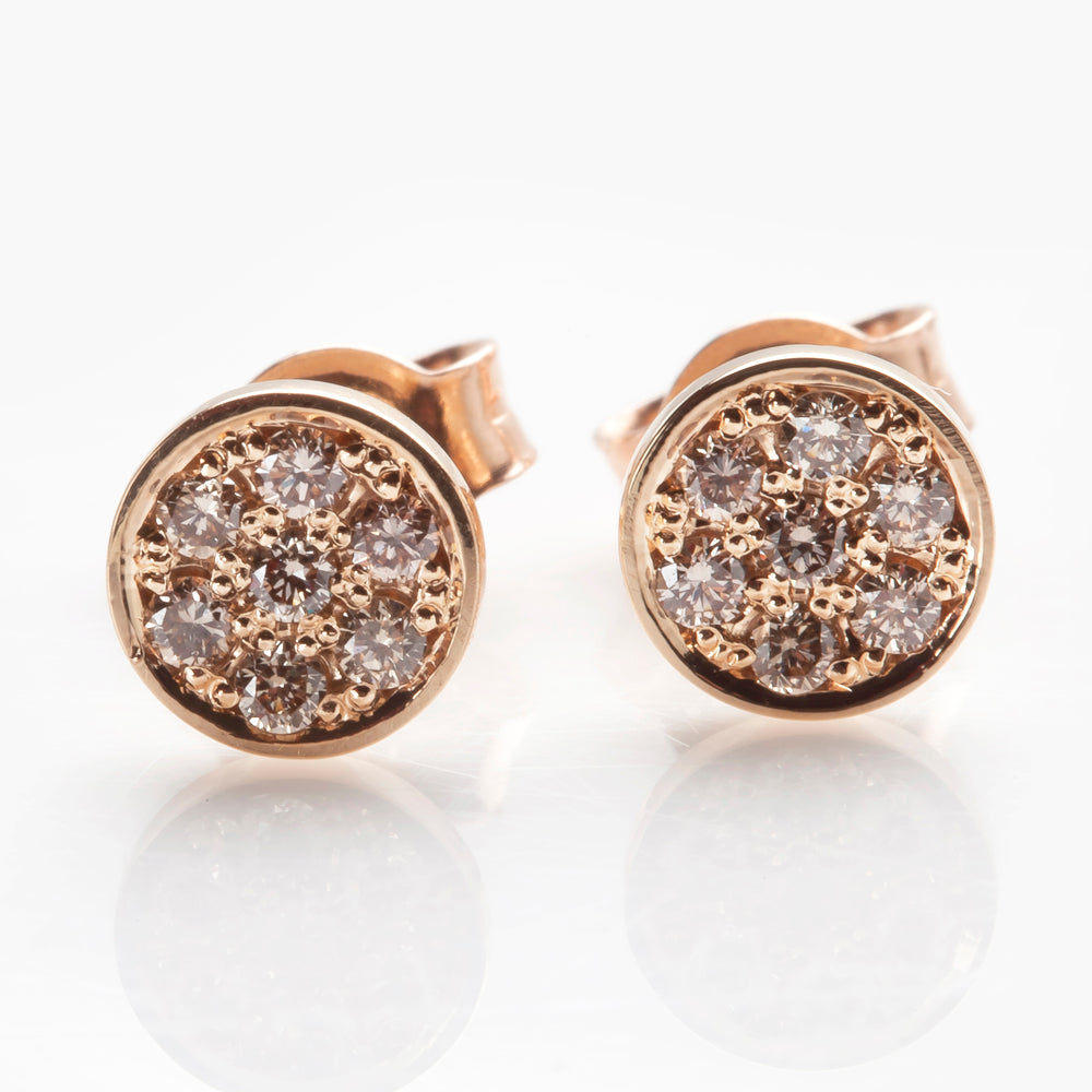 Champagne Diamond Disc Earrings