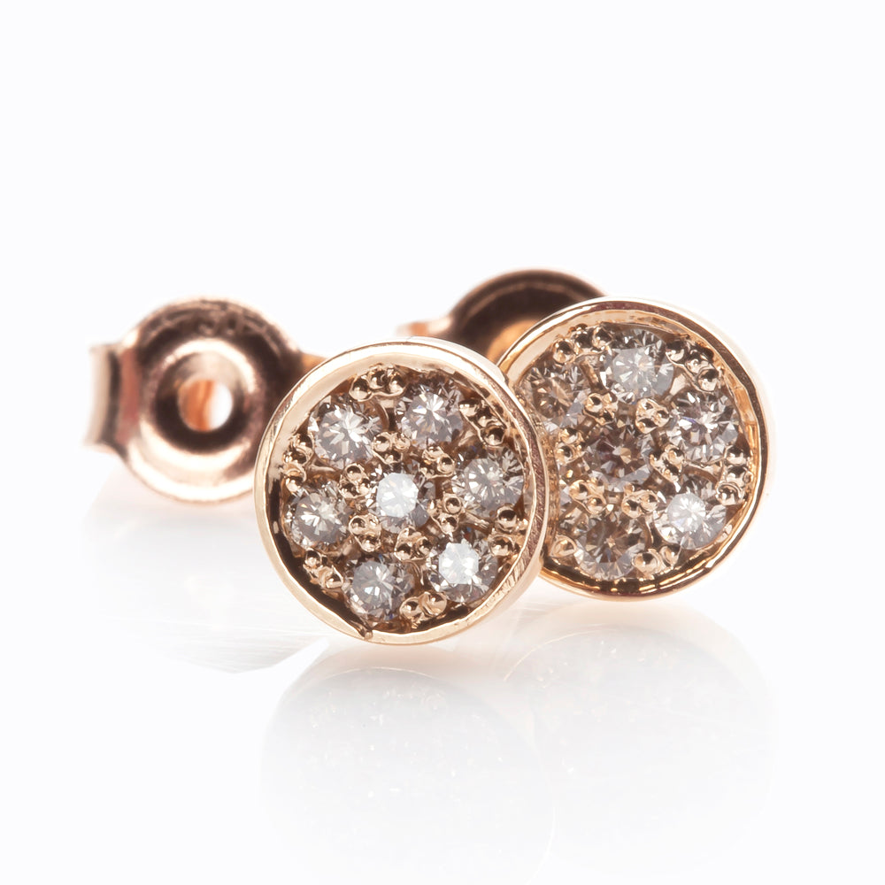 Champagne Diamond Disc Earrings