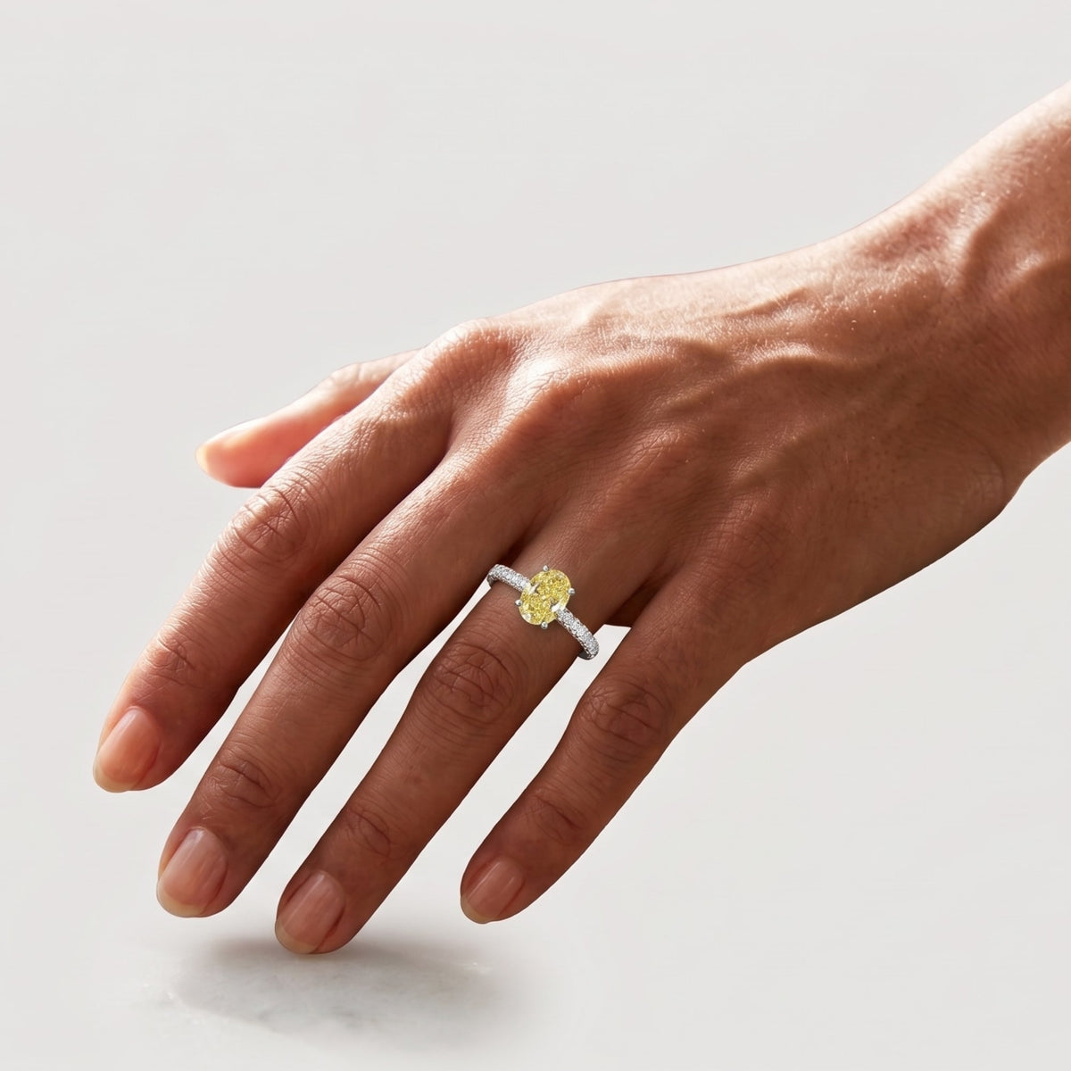 Canary Yellow Oval Diamond Ring