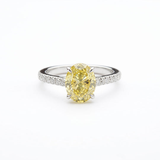 Canary Yellow Oval Diamond Ring