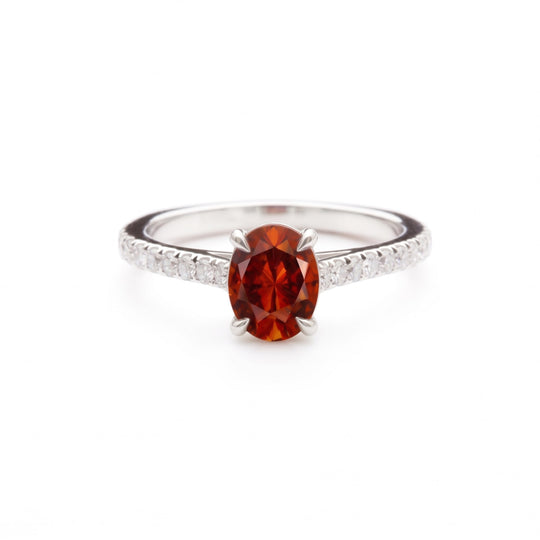 Cognac Oval Diamond Ring