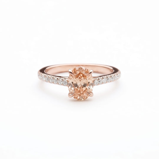 Champagne Oval Diamond Ring