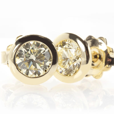 Yellow Diamond Bezel Set Studs