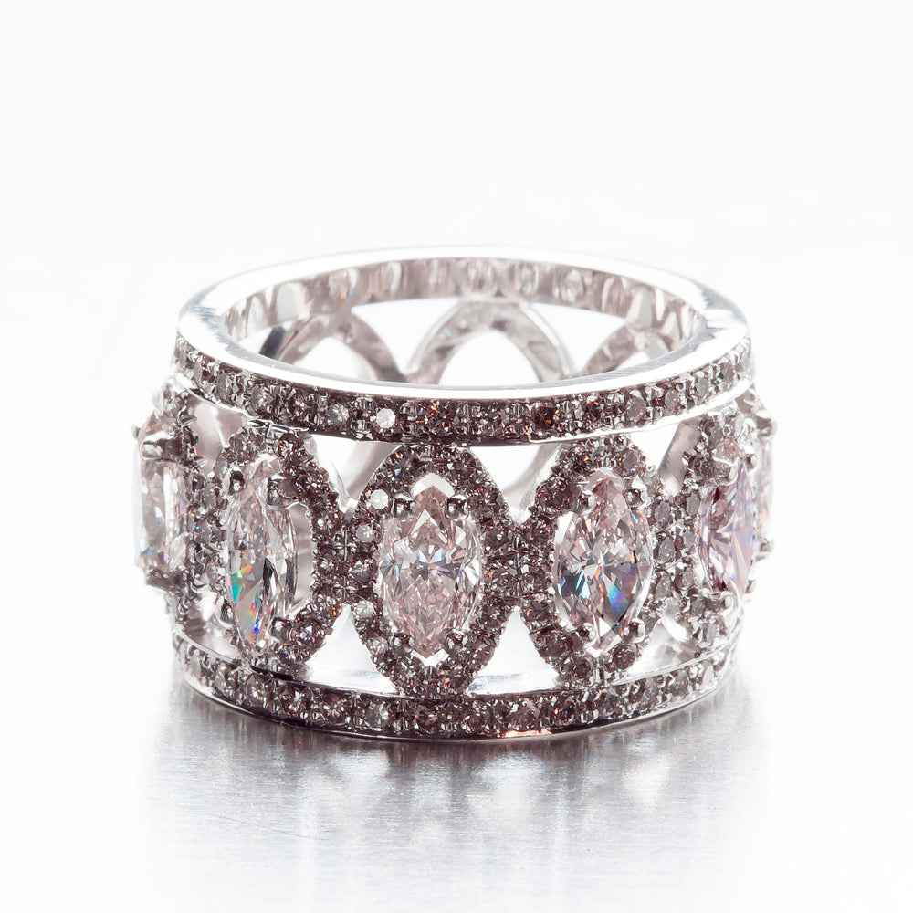 Pink Marquise Diamond Ring