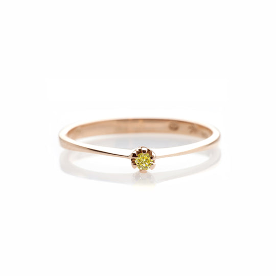 Canary Diamond Delicate Ring