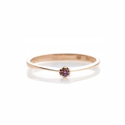 Raspberry Diamond Delicate Ring