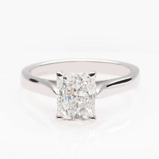 White Princess Cut Diamond Ring
