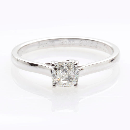 Cushion cut engagement ring