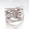 Spiral Pink Pear Diamond Ring