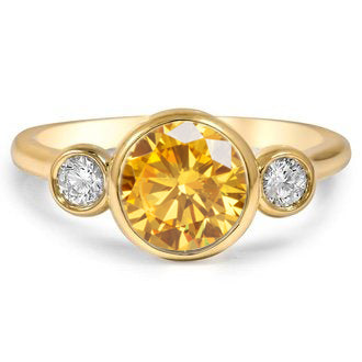 Saffron Three-stone ring