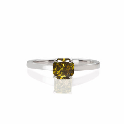 Olive Solitaire Ring