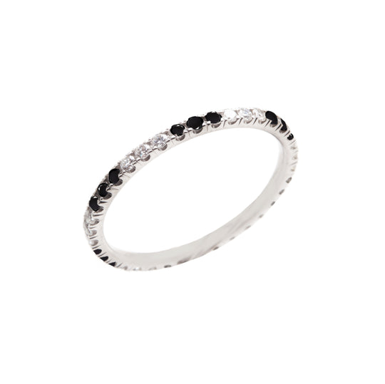 Black and White Diamonds Eternity Ring
