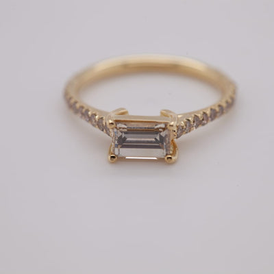 Light Brown Rectangle Diamond Ring