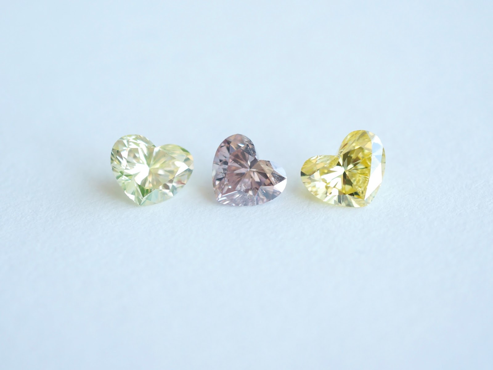 Natural Mint, Lavender, and Canary color diamonds from Langerman Diamonds
