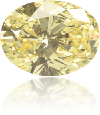 Natural Yellow Diamond Oval 0.87 ct Polished