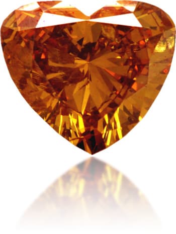 Natural Orange Diamond Heart Shape 1.46 ct Polished