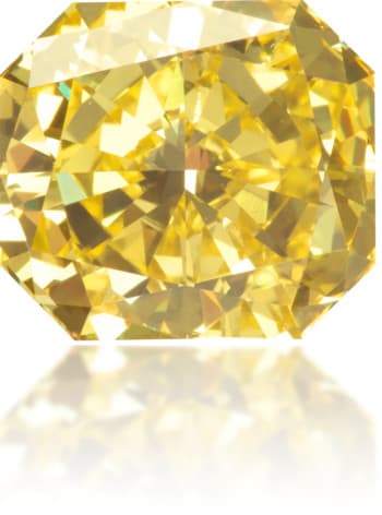 Natural Yellow Diamond Rectangle 1.58 ct Polished