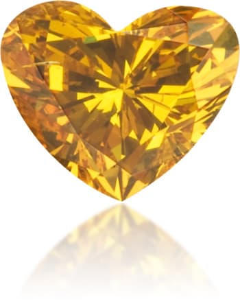 Natural Orange Diamond Heart Shape 0.34 ct Polished