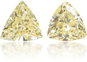 Natural Yellow Diamond Triangle 0.70 ct set