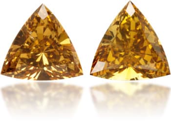 Natural Orange Diamond Triangle 0.64 ct set