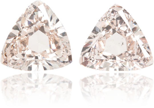 Natural Pink Diamond Triangle 1.90 ct set