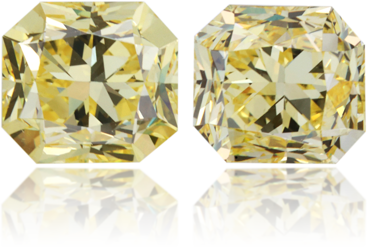 Natural Yellow Diamond Square 2.01 ct set