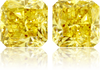 Natural Yellow Diamond Rectangle 3.06 ct set