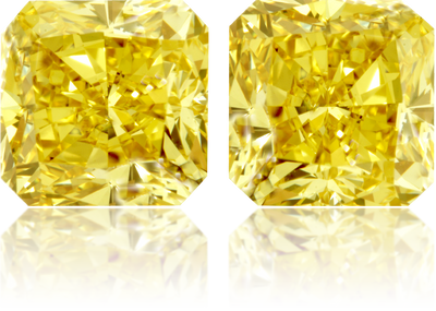 Natural Yellow Diamond Rectangle 0.00 ct set