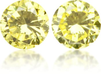 Natural Yellow Diamond Round 0.22 ct set
