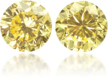 Natural Yellow Diamond Round 0.69 ct set