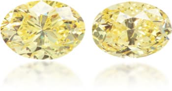 Natural Yellow Diamond Oval 1.33 ct set