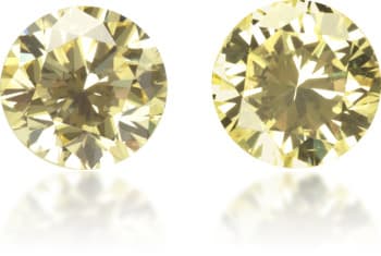 Natural Yellow Diamond Round 0.45 ct set
