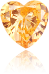 Natural Orange Diamond Heart Shape 0.33 ct Polished