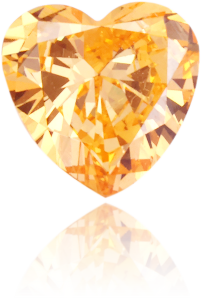 Natural Orange Diamond Heart Shape 0.33 ct Polished