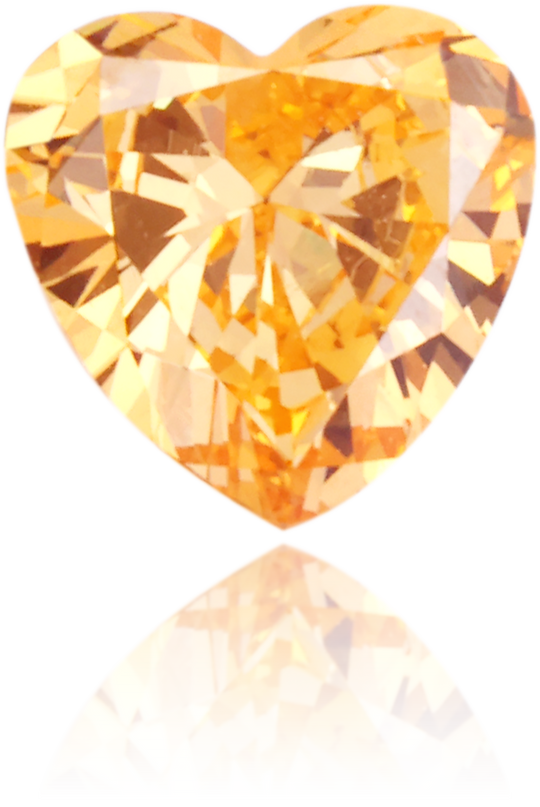 Natural Orange Diamond Heart Shape 0.33 ct Polished