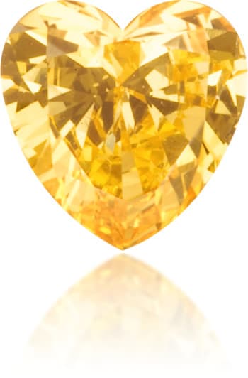 Natural Orange Diamond Heart Shape 0.33 ct Polished