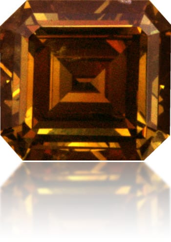 Natural Orange Diamond Square 0.57 ct Polished