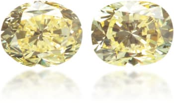 Natural Yellow Diamond Oval 0.38 ct set