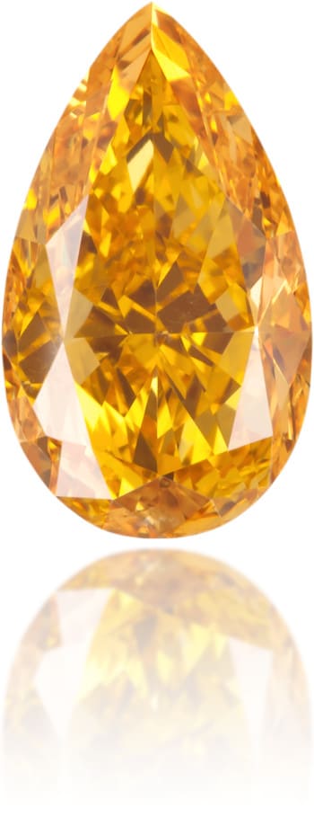 Natural Orange Diamond Pear Shape 0.91 ct Polished