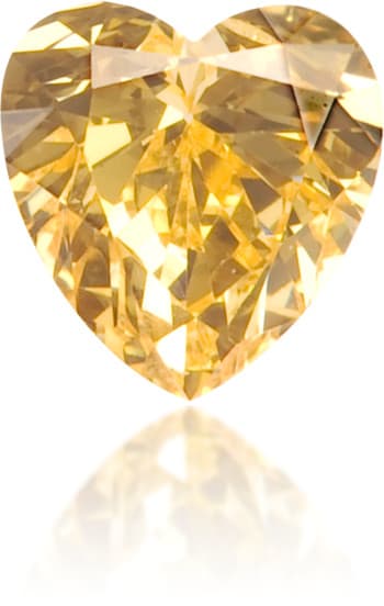 Natural Orange Diamond Heart Shape 0.15 ct Polished