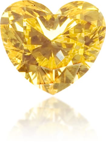 Natural Orange Diamond Heart Shape 0.14 ct Polished